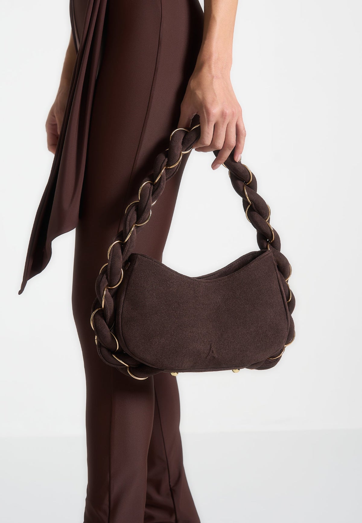 Somme - Suede Handbag - Brown