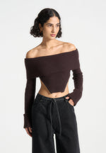 zip-detail-knit-bandeau-top-brown