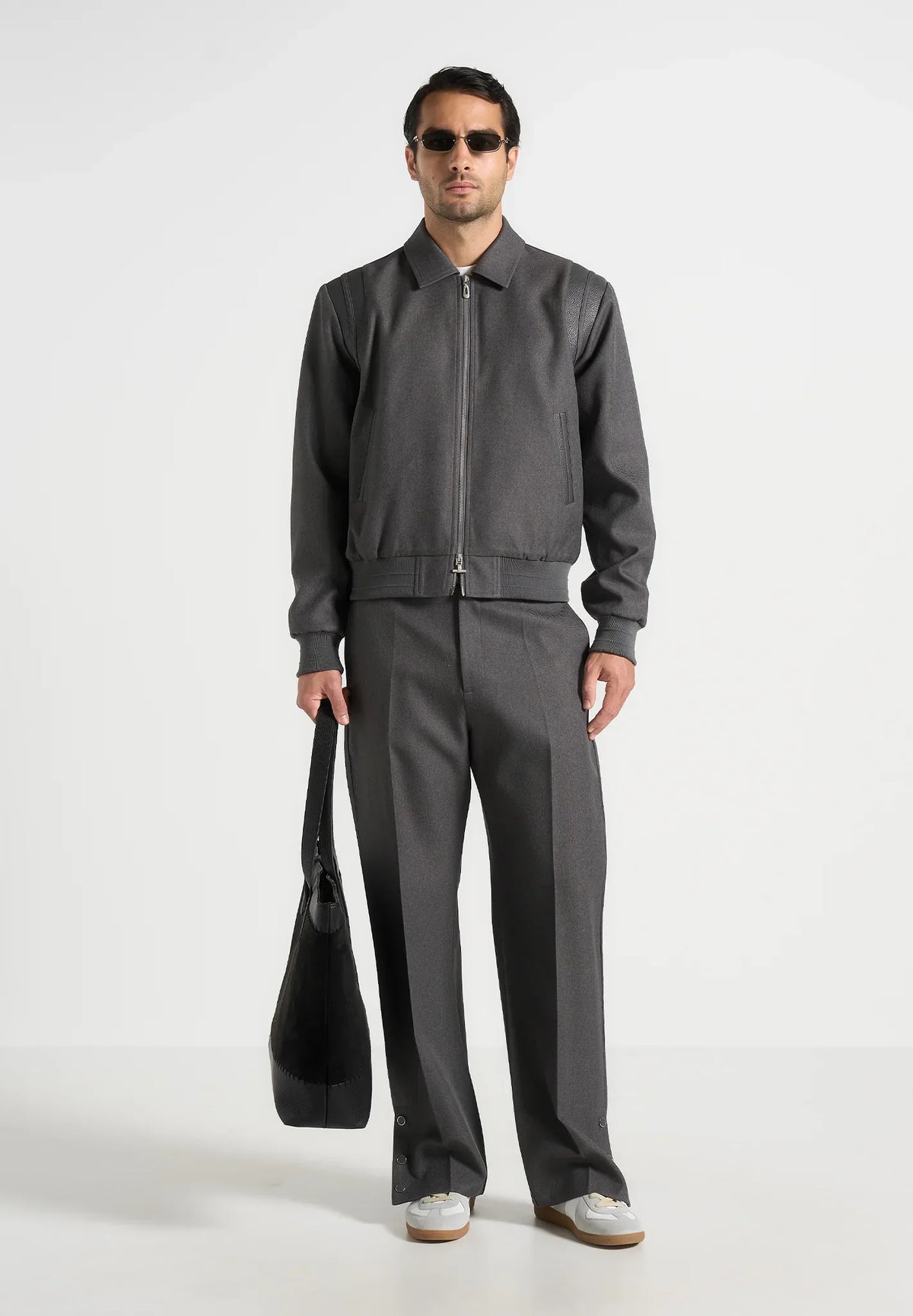 Boris - Tailored Button Cuff Trousers - Grey