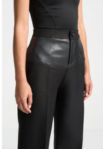 blanche-leather-panel-tailored-trousers-black