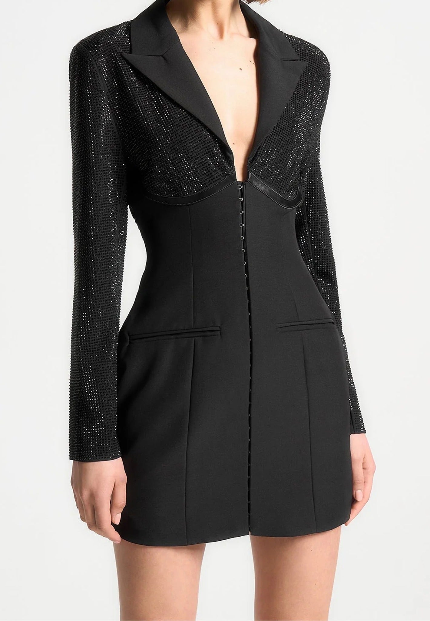 embellished-corset-blazer-dress-black