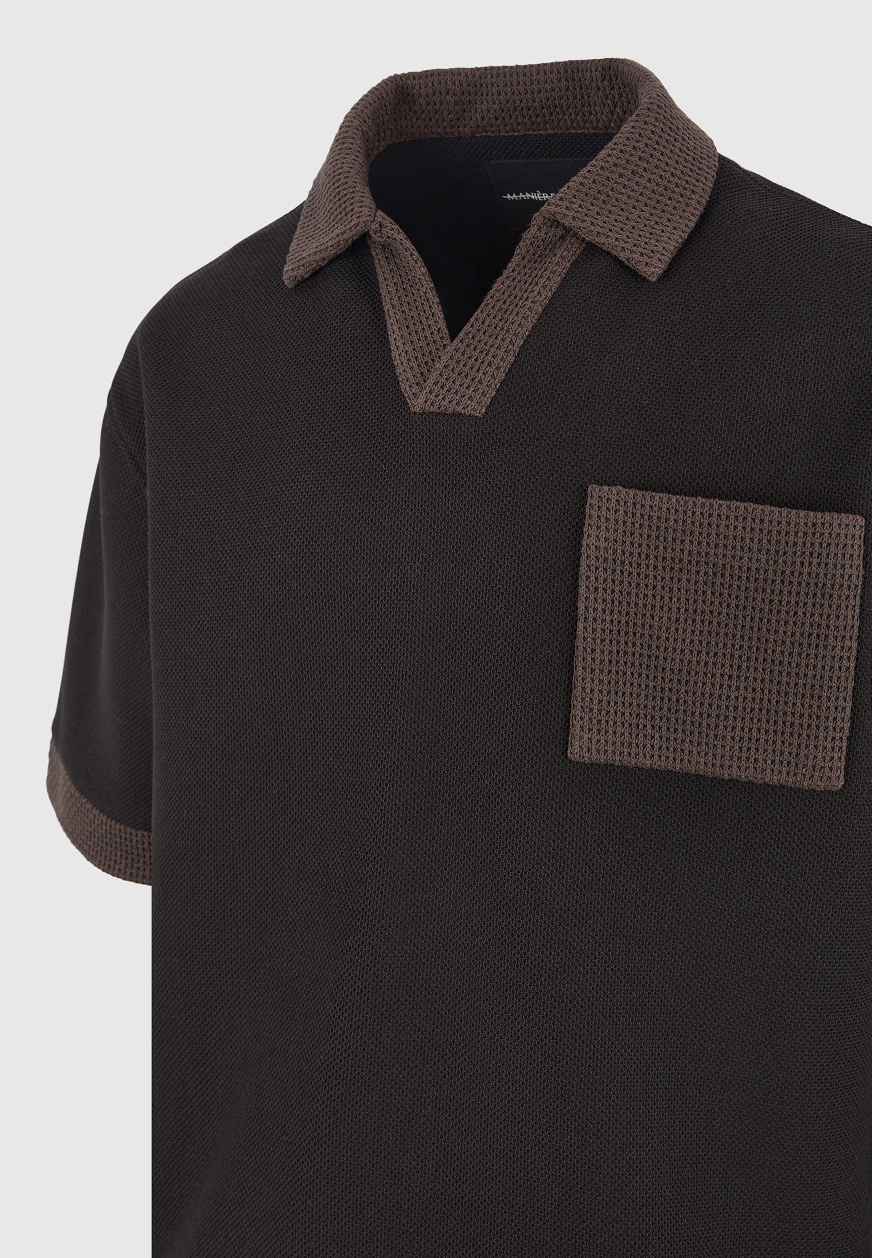 boxy-polo-shirt-with-crochet-detail-black