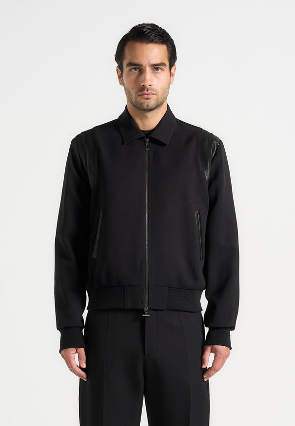 Denis - Tailored Varsity Jacket - Black