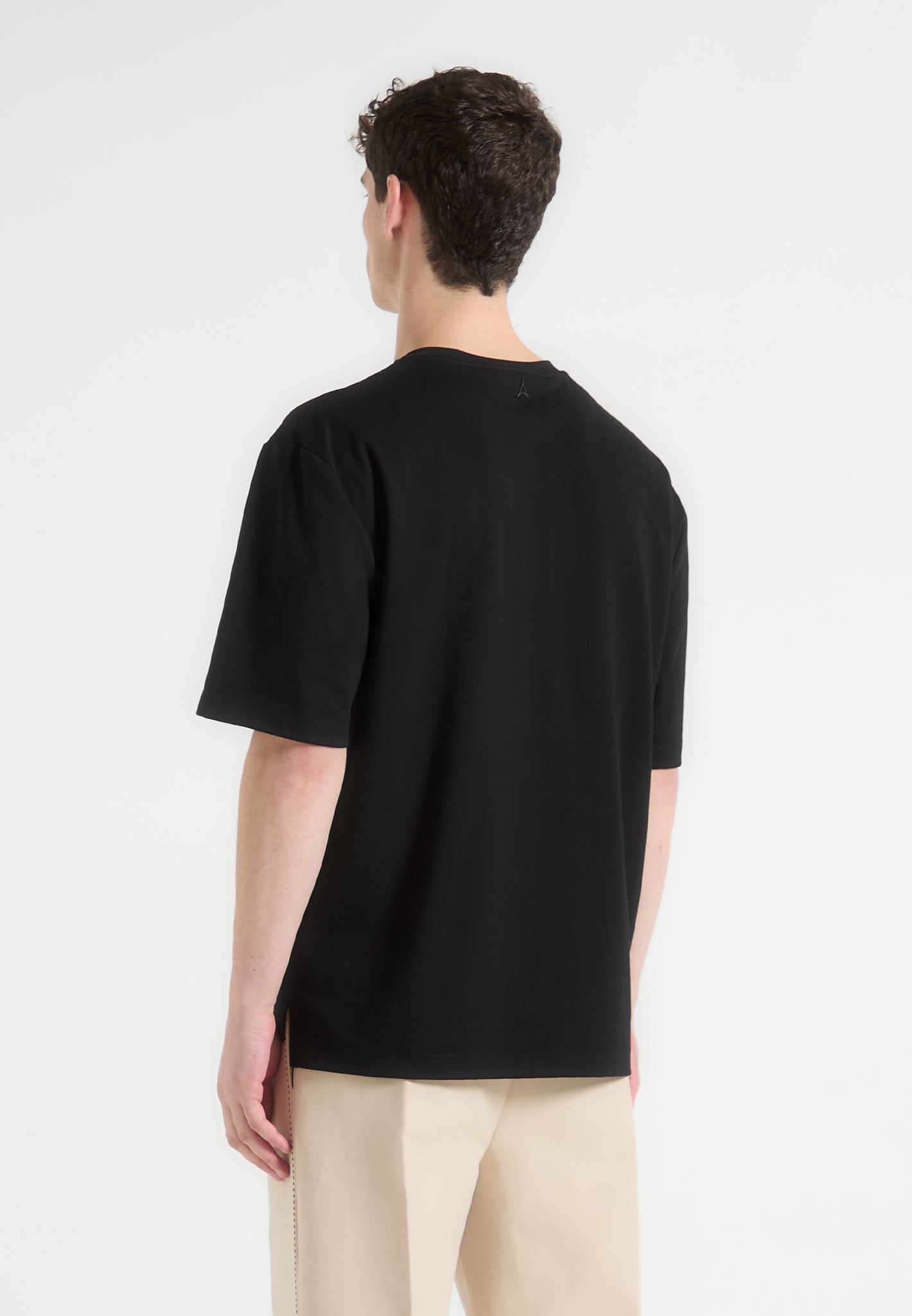Whipstitch Pocket Cotton T-Shirt - Black