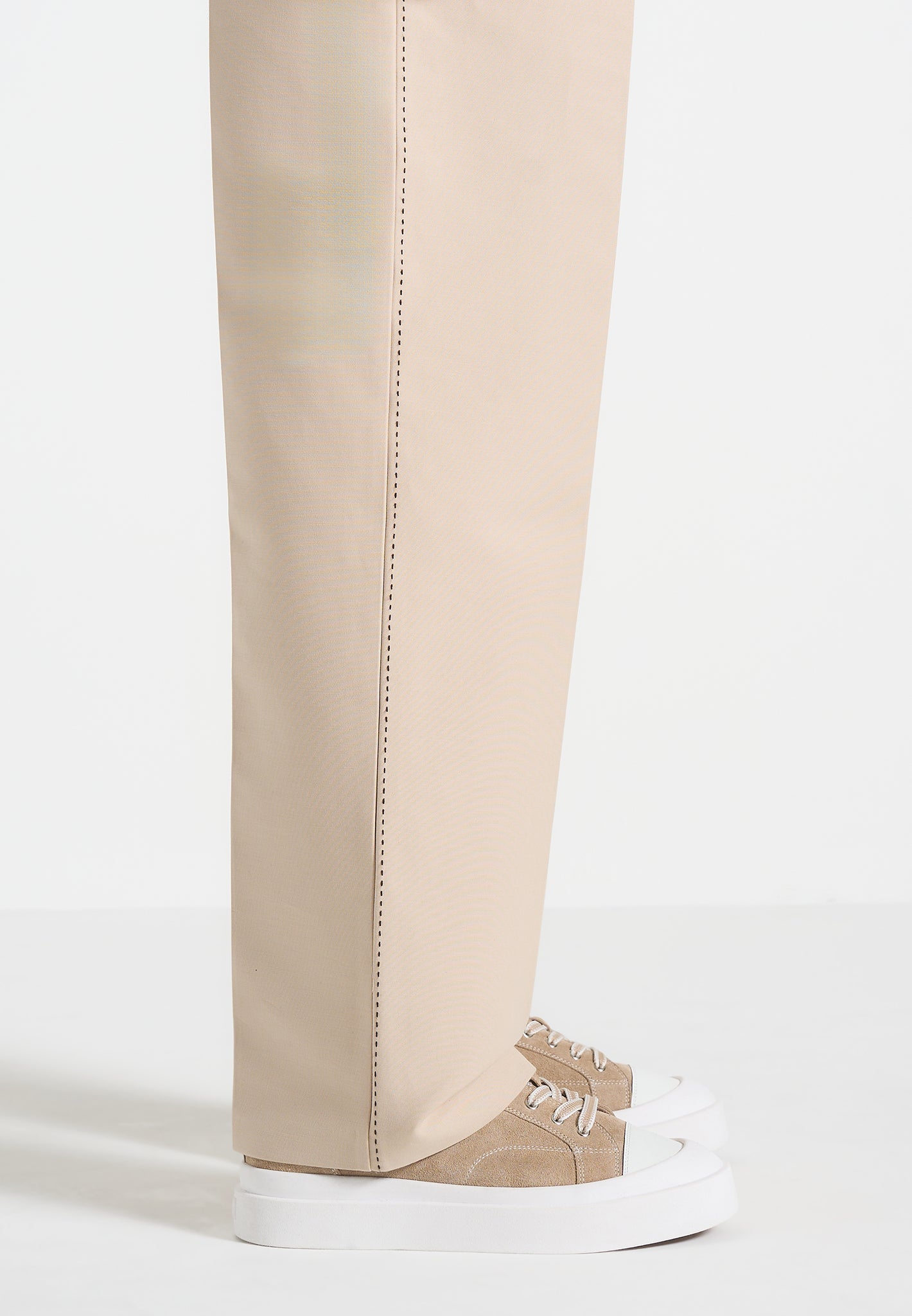 Men's Vienna - Suede Contrast Stitch Sneaker - Beige