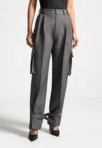 danielle-textured-tailored-pleated-cargo-trousers-grey-marl
