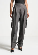 danielle-textured-tailored-pleated-cargo-trousers-grey-marl
