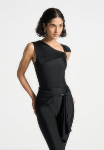 Bodysuit with Hardware Detail - Black