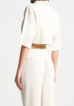 M⁠ona - Pleated Cropped Shirt - Off White