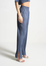 L⁠ila - Pleated Pants - Steel Blue