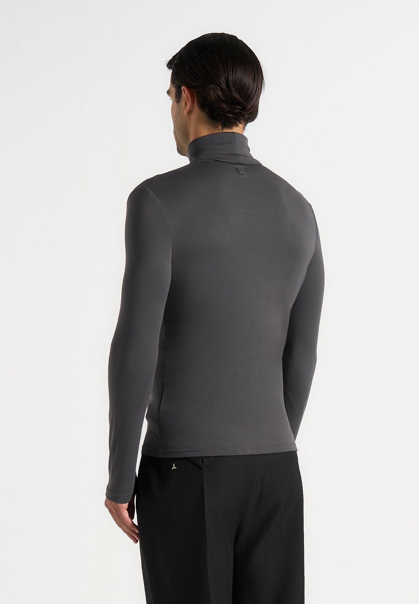 TS006 - Long Sleeve Roll Neck Top - Grey