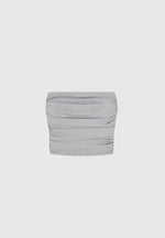 Pleated Bandeau Tailored Corset Top - Grey