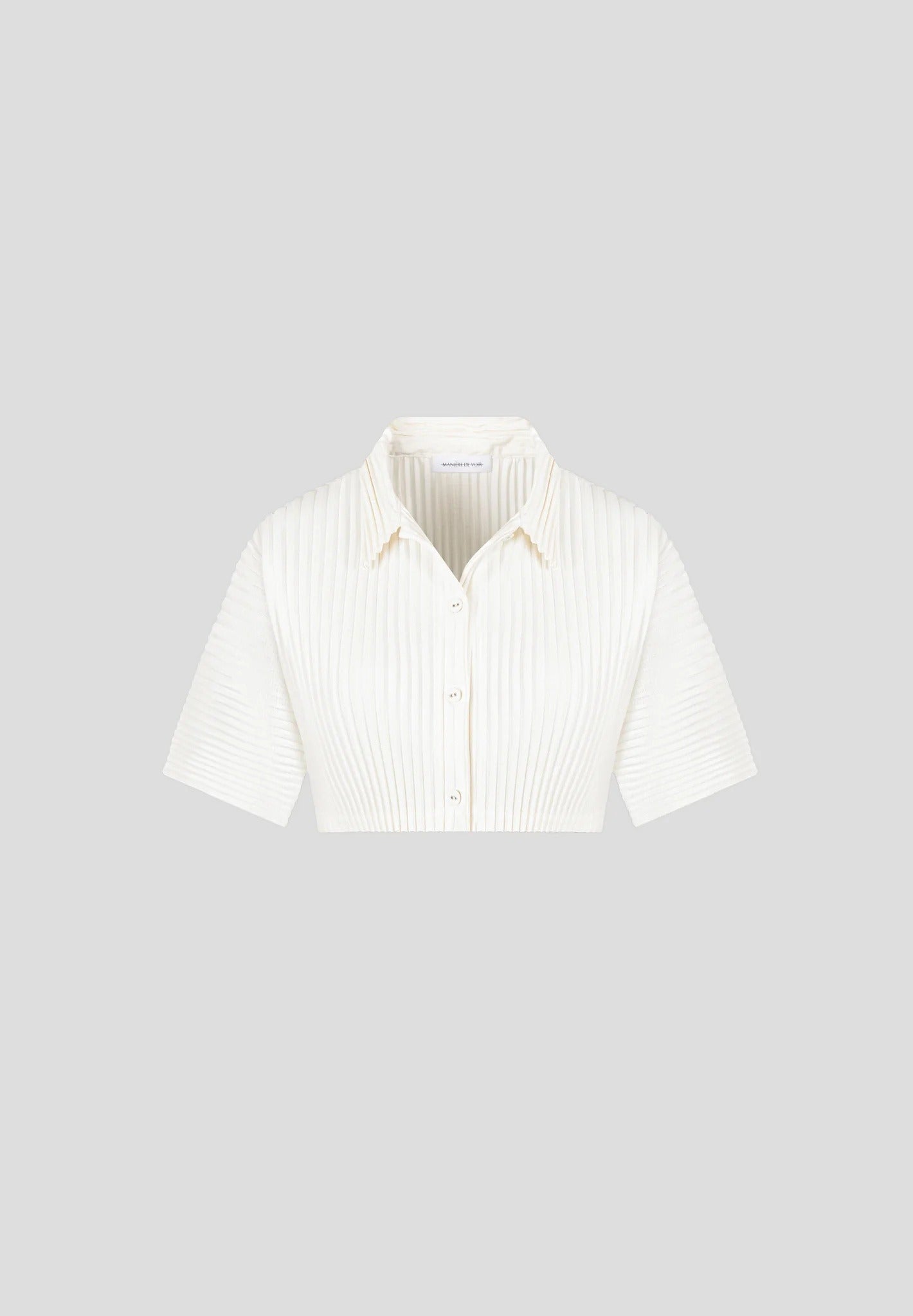 M⁠ona - Pleated Cropped Shirt - Off White