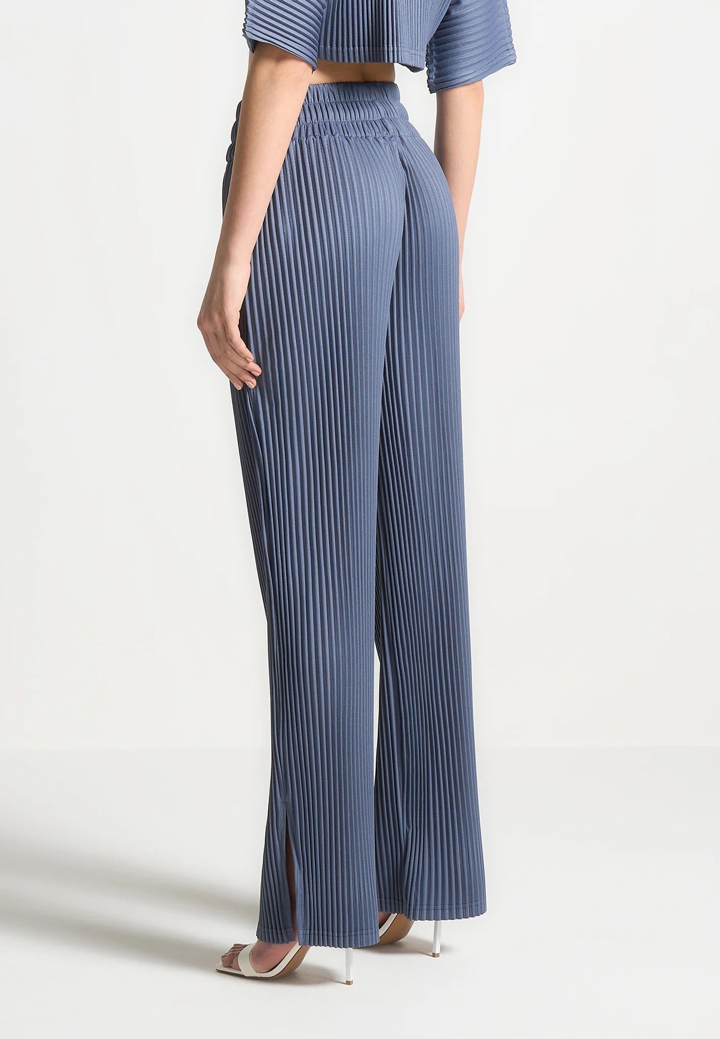 L⁠ila - Pleated Pants - Steel Blue