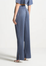 L⁠ila - Pleated Pants - Steel Blue