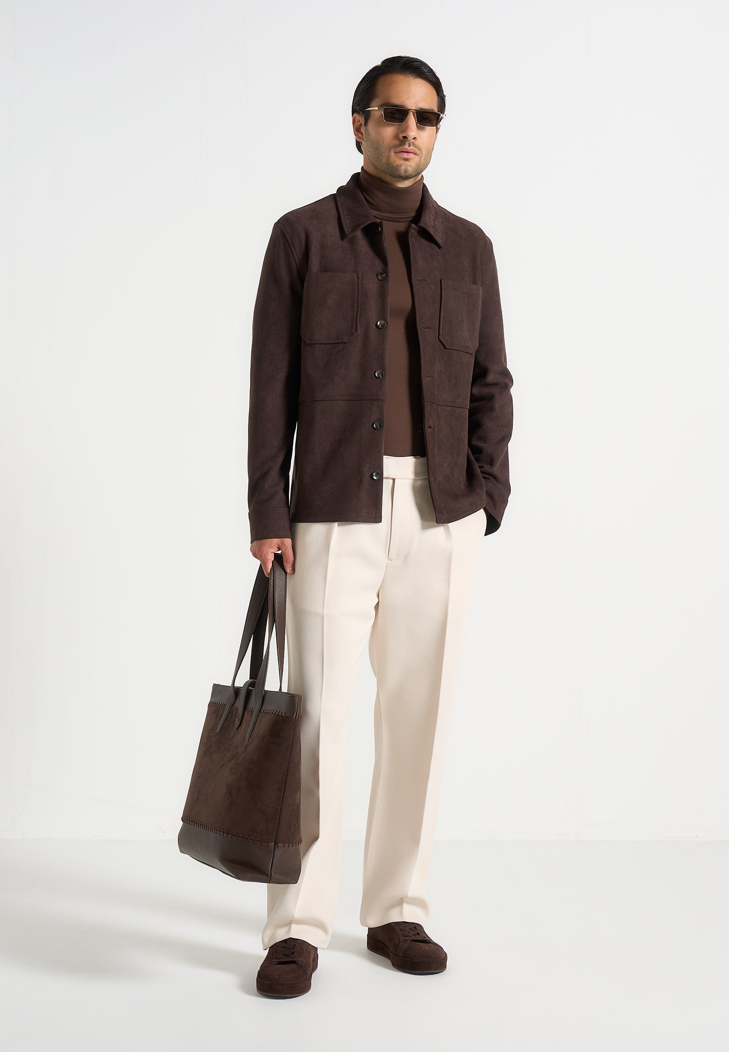TS006 - Long Sleeve Roll Neck Top - Brown