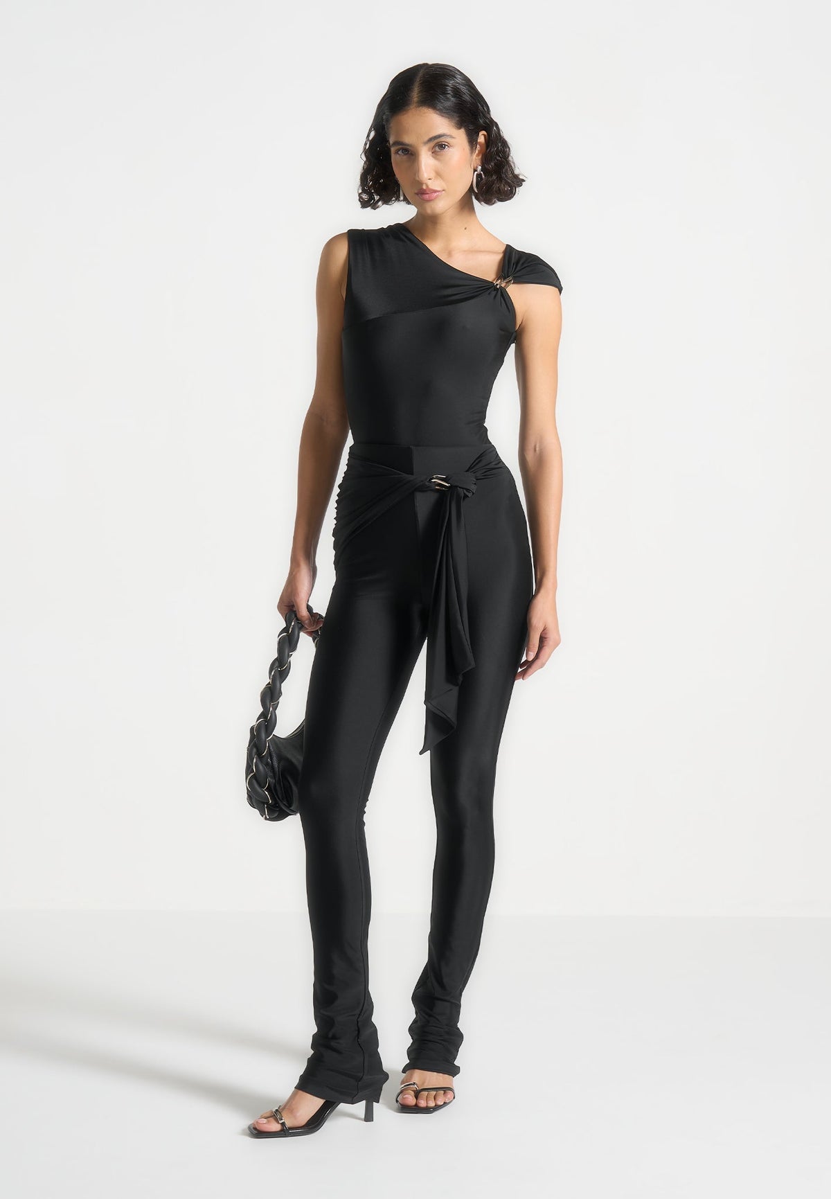 Bodysuit with Hardware Detail - Black