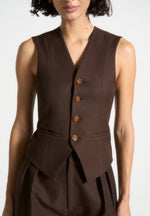 Christine - Tailored Cinch Suit Vest - Brown