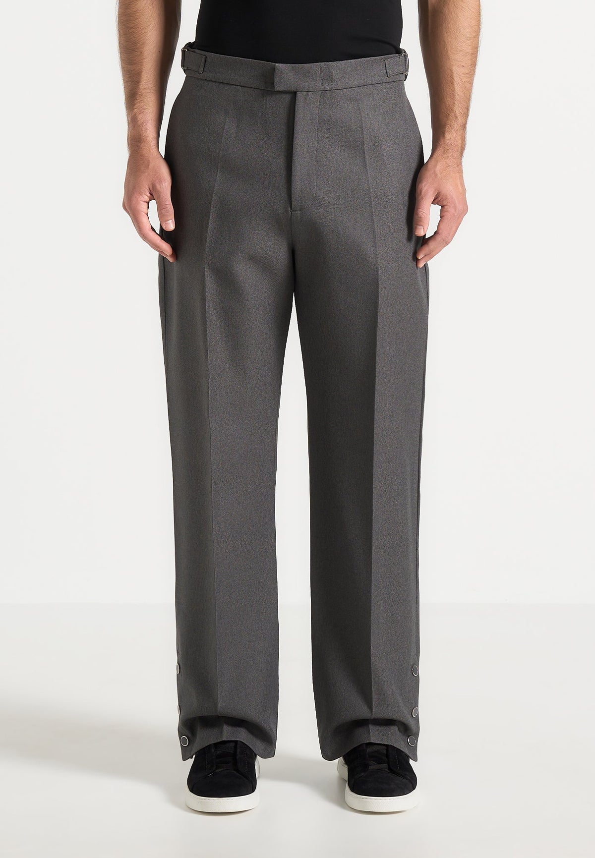 Boris - Tailored Button Cuff Trousers - Grey