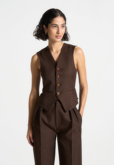 christine-tailored-cinch-waistcoat-brown