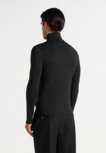 TS006 - Long Sleeve Roll Neck Top - Black