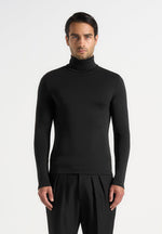 Blaise - Long Sleeve Roll Neck Top - Black