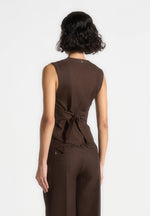 Christine - Tailored Cinch Suit Vest - Brown