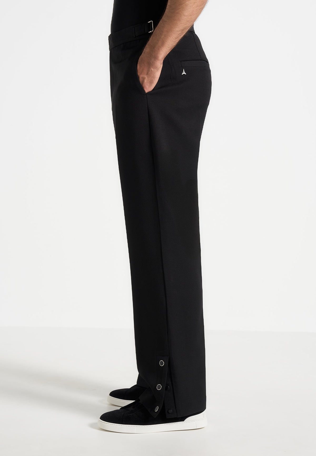 Boris - Tailored Button Cuff Trousers - Black