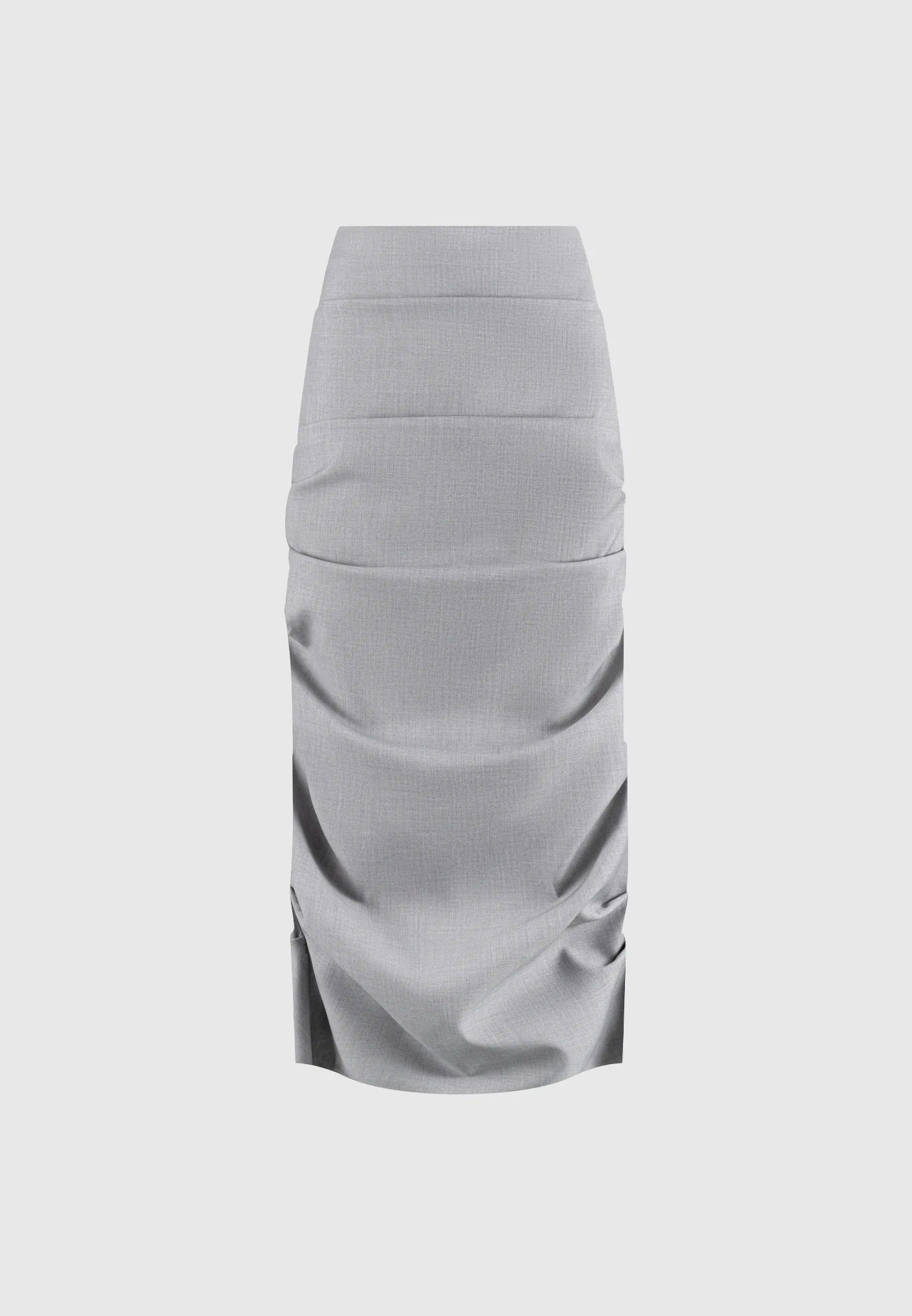 Tailored Tacked Midaxi Skirt - Grey