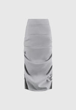 Tailored Tacked Midaxi Skirt - Grey
