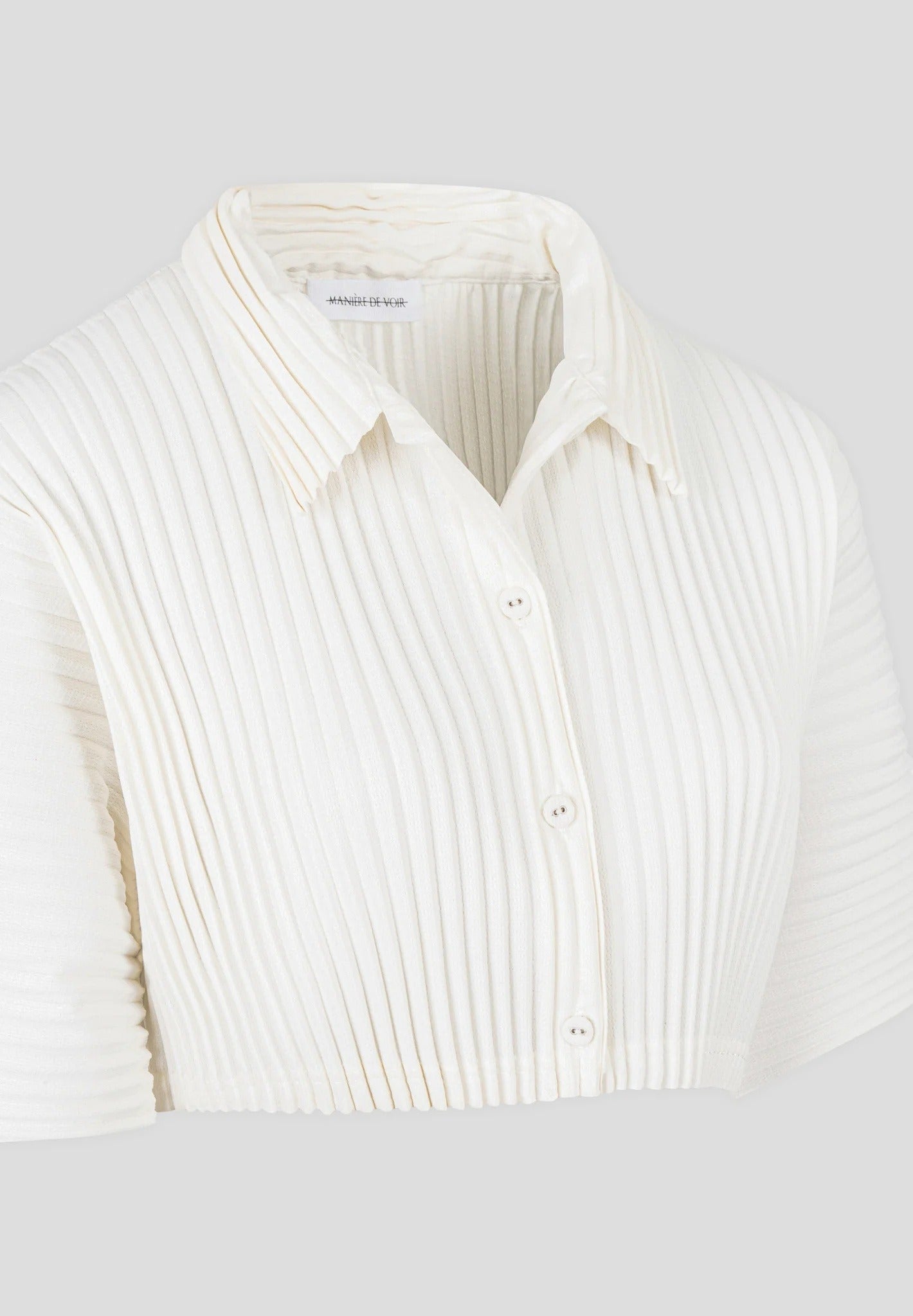 M⁠ona - Pleated Cropped Shirt - Off White