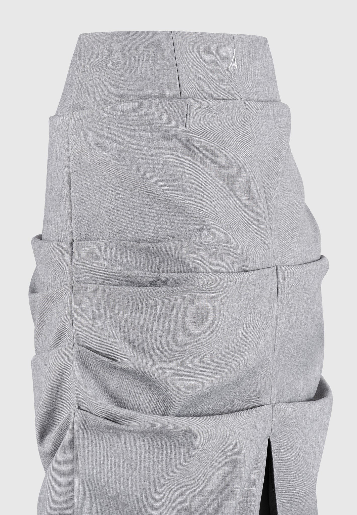 Tailored Tacked Midaxi Skirt - Grey