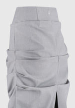 Tailored Tacked Midaxi Skirt - Grey