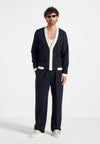 Pierre - Relaxed Fit Pleated Tailored Trousers - Navy