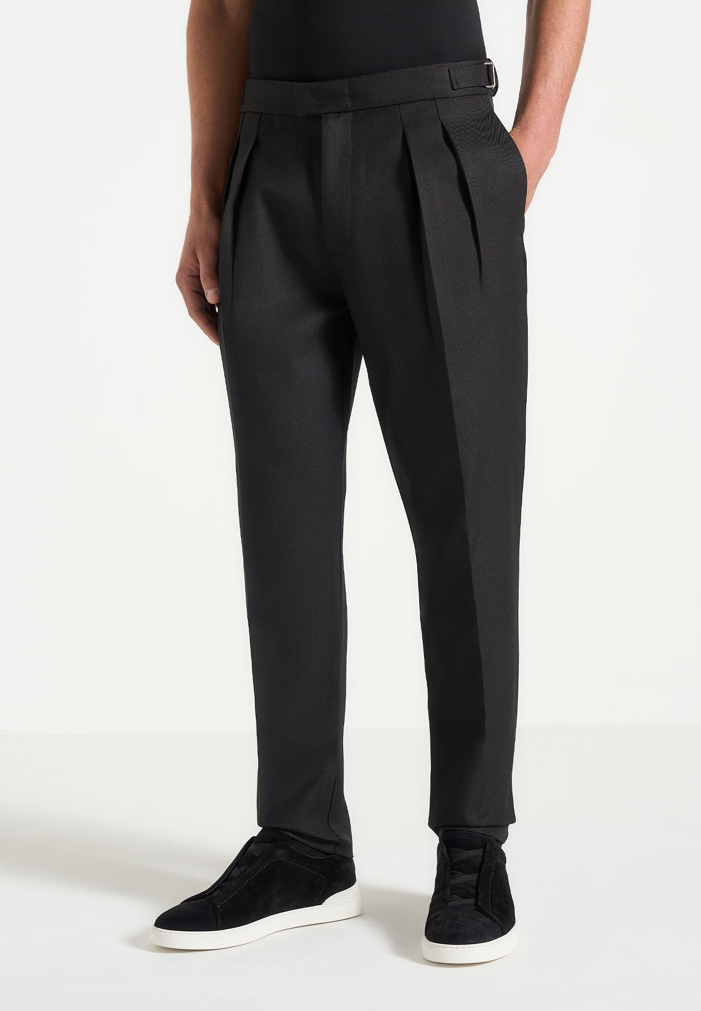 Hubert - Slim Fit Tailored Pants - Black