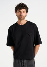 Leon - Boxy Cropped T-Shirt - Black