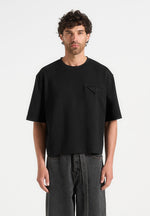 Leon - Boxy Cropped T-Shirt - Black