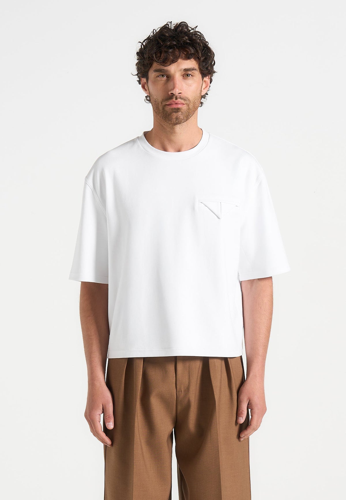 Leon - Boxy Cropped T-Shirt - White