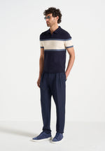 enzo-colour-block-polo-top-navy
