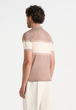 enzo-colour-block-polo-top-taupe