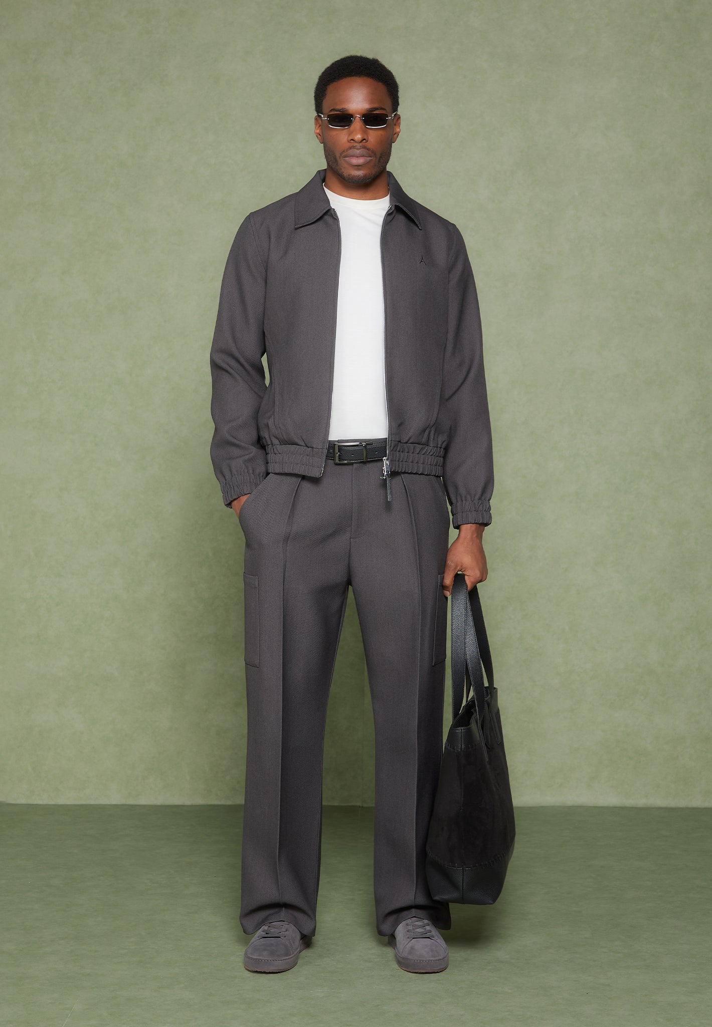 Luca - Relaxed Fit Pleated Pocket Pants - Grey
