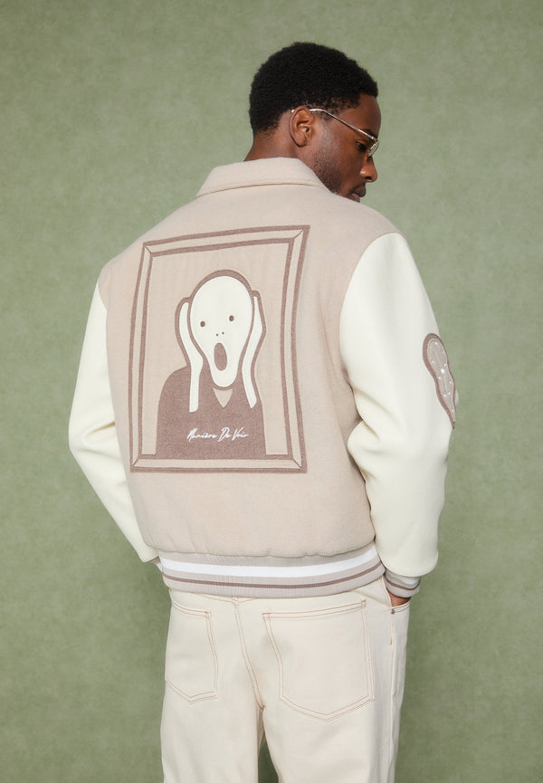 Le Galerie - Wool-Blend Varsity Jacket - Beige