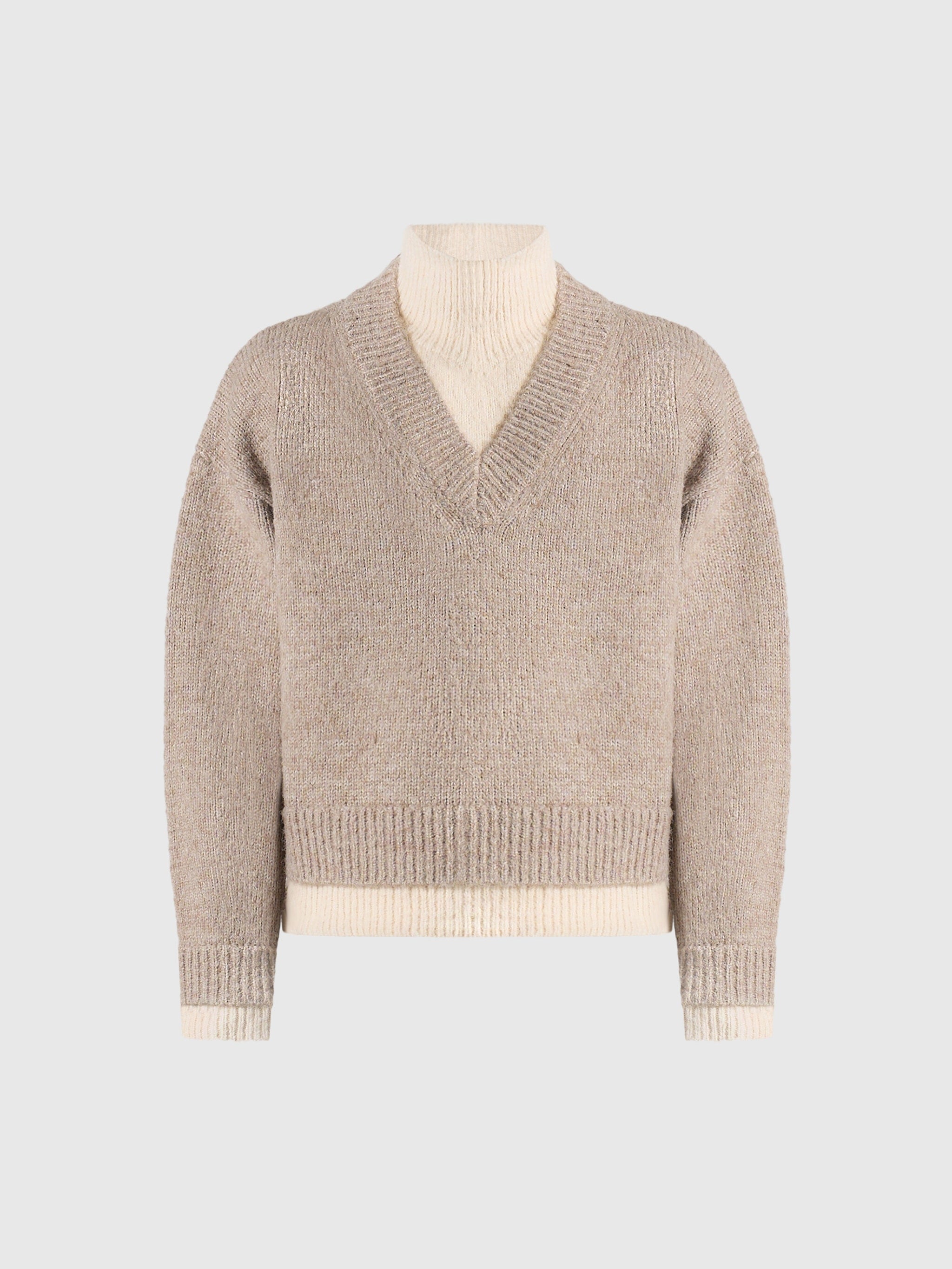 jacques-unisex-double-layer-v-neck-knit-jumper-beige-cream