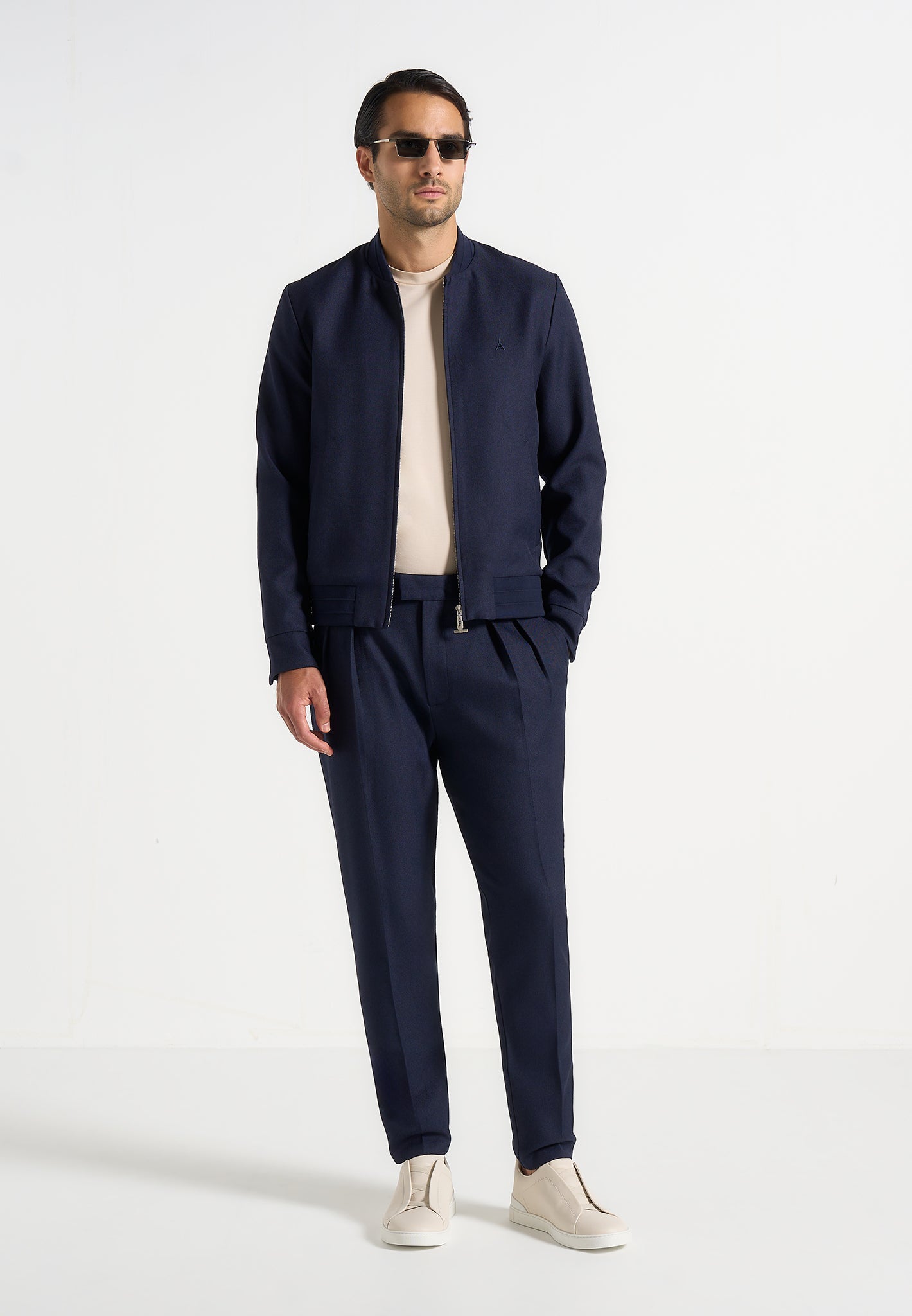 Sami - Tailored Bomber Jacket - Navy 