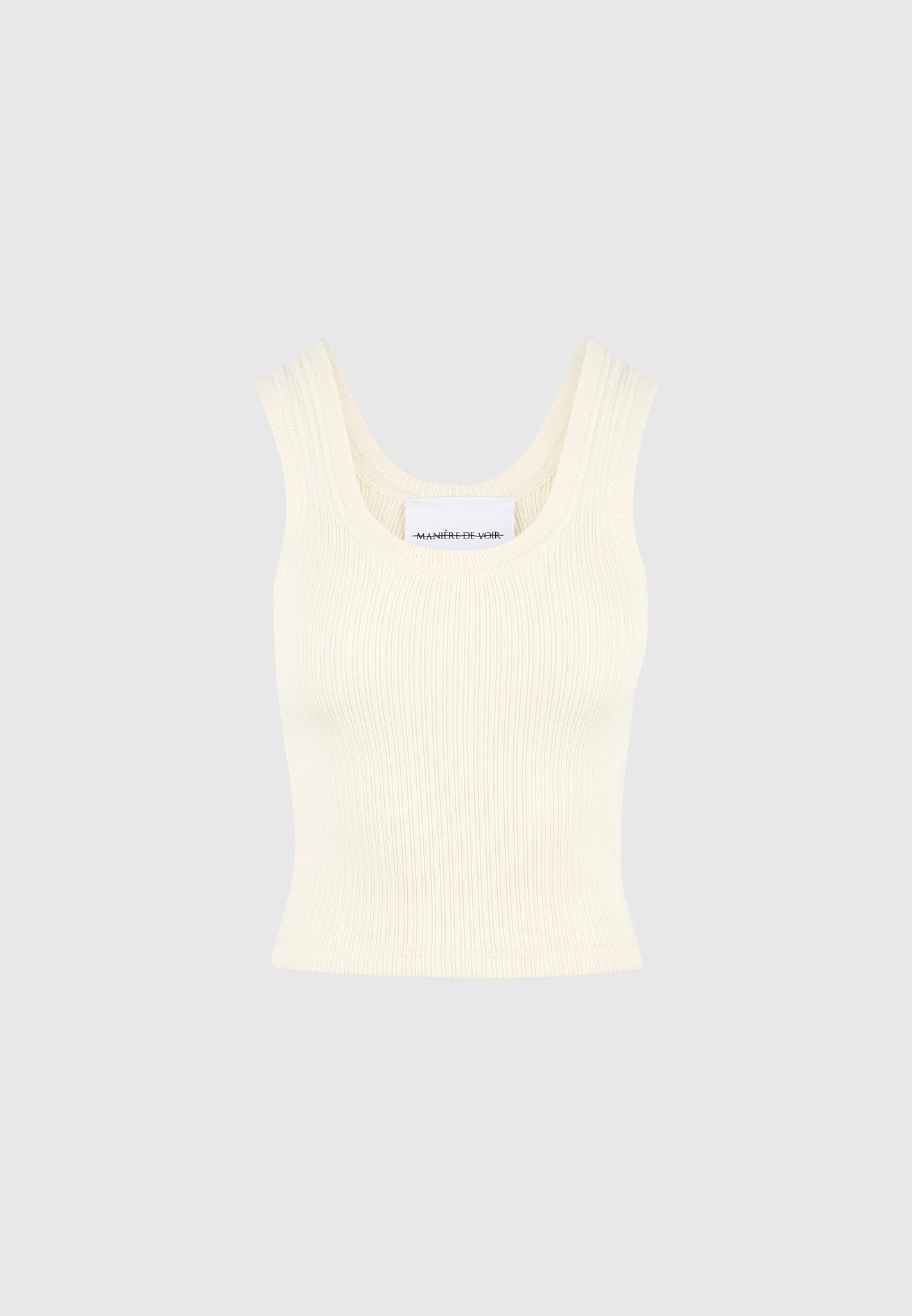 Liane - Scoop Neck Ribbed Tank Top - Cream