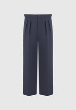 Nolan - Twin Pleat Chino Pants with Stitch Detail - Navy