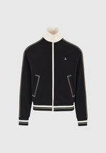 Tristan - Contrast Whipstitch Raglan Track Jacket - Black