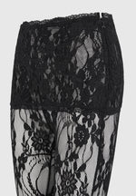 Aimee - Lace Asymmetric Capri Leggings - Black