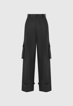 danielle-tailored-pleated-cargo-trousers-black