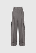 danielle-textured-tailored-pleated-cargo-trousers-grey-marl